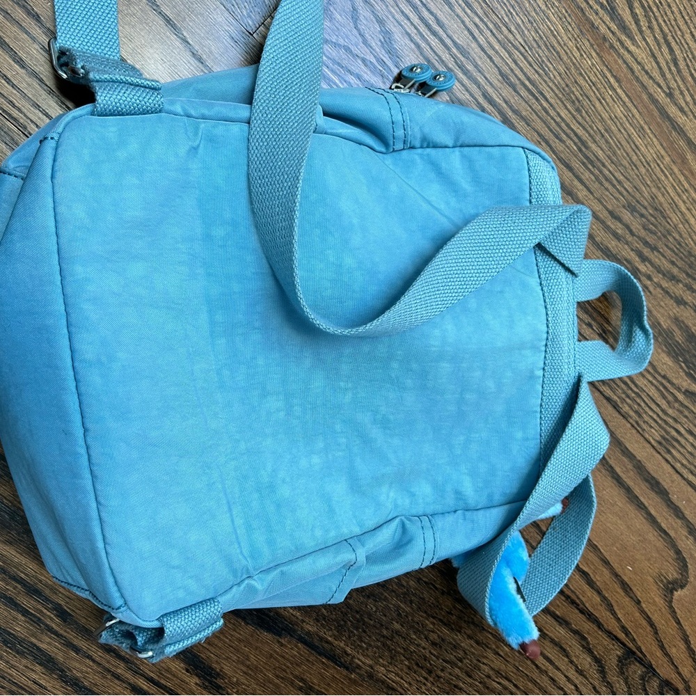 Kipling Blue Backpack With Monkey Keychain - image 2